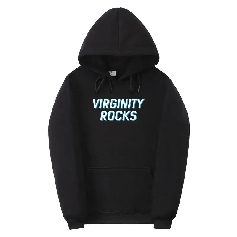 Red Virginity Rocks Hooded Fleece Sweatshirt Unisex