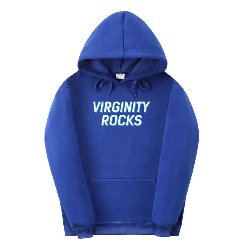 Red Virginity Rocks Hooded Fleece Sweatshirt Unisex