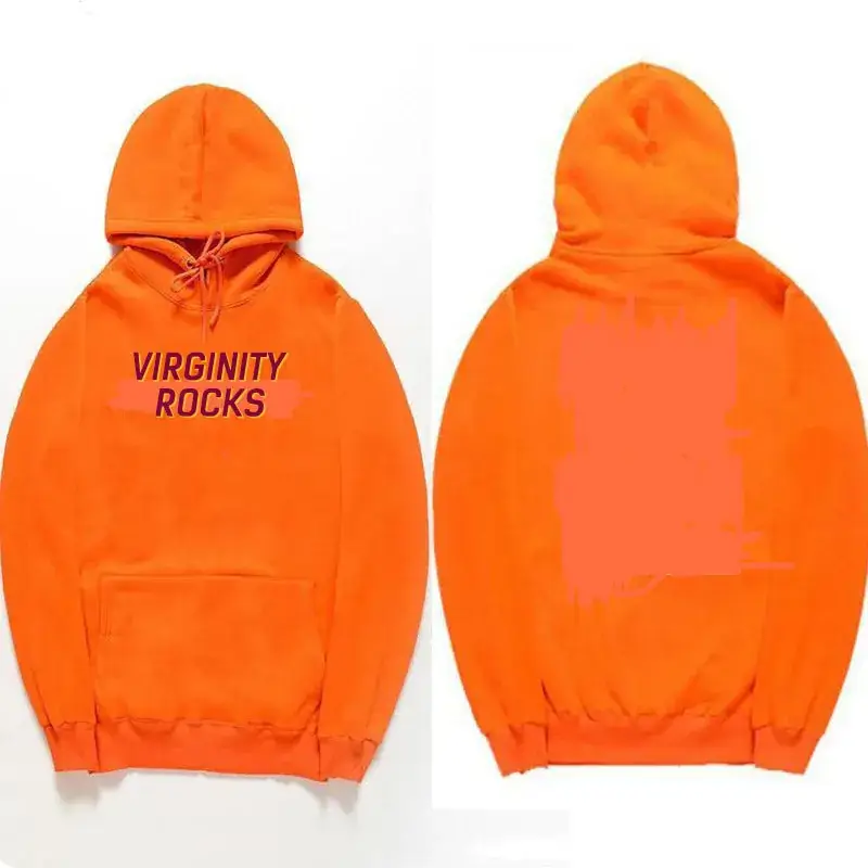 Red Virginity Rocks Hooded Fleece Sweatshirt Unisex