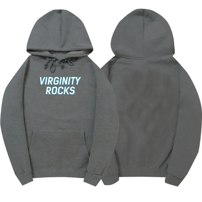 Red Virginity Rocks Hooded Fleece Sweatshirt Unisex