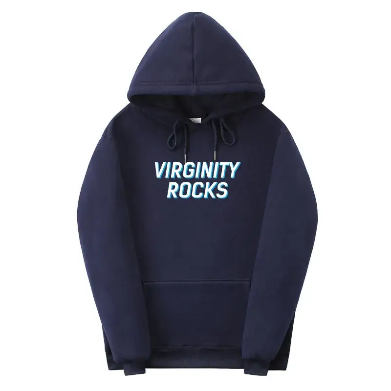 Red Virginity Rocks Hooded Fleece Sweatshirt Unisex