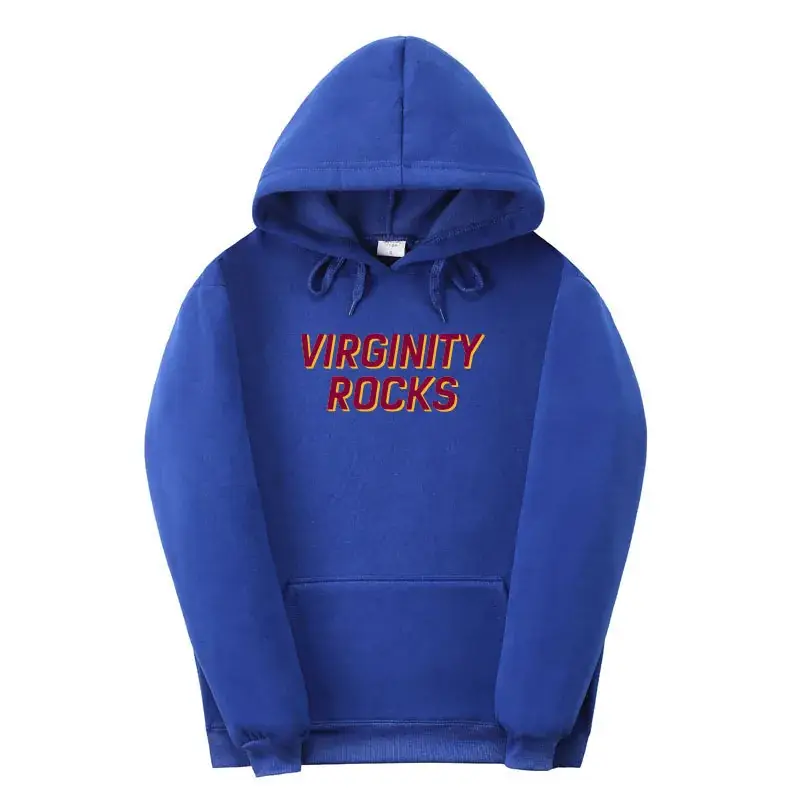 Red Virginity Rocks Hooded Fleece Sweatshirt Unisex