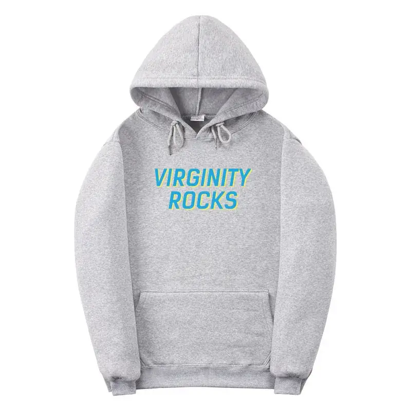 Red Virginity Rocks Hooded Fleece Sweatshirt Unisex