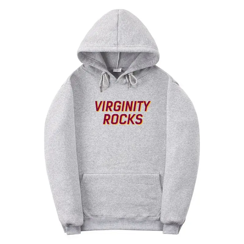 Red Virginity Rocks Hooded Fleece Sweatshirt Unisex