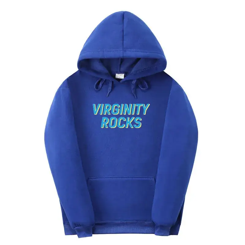 Red Virginity Rocks Hooded Fleece Sweatshirt Unisex