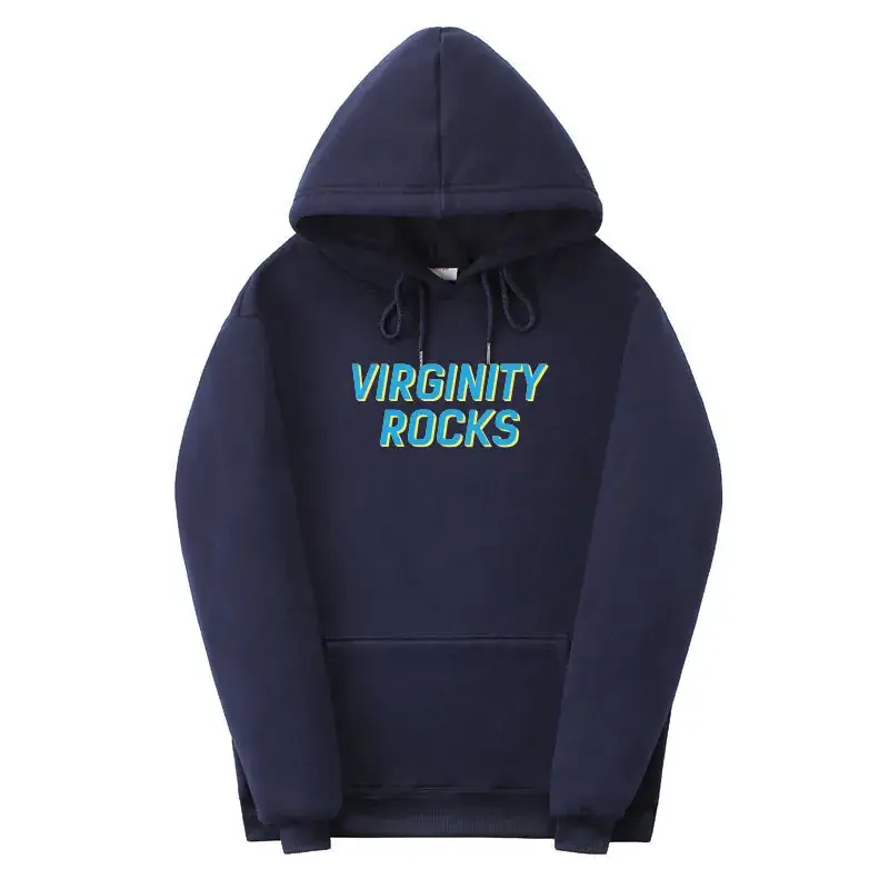 Red Virginity Rocks Hooded Fleece Sweatshirt Unisex