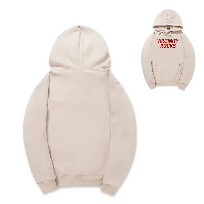 Red Virginity Rocks Hooded Fleece Sweatshirt Unisex
