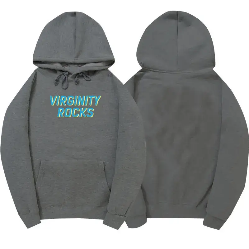 Red Virginity Rocks Hooded Fleece Sweatshirt Unisex