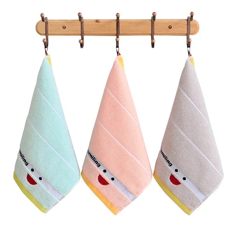 Cotton Baby Hand Towel Set with Smile Design