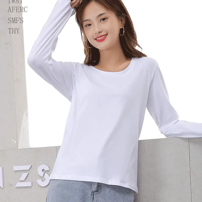 Women Cotton Long Sleeve Yellow T-Shirt 2025 - Image 3