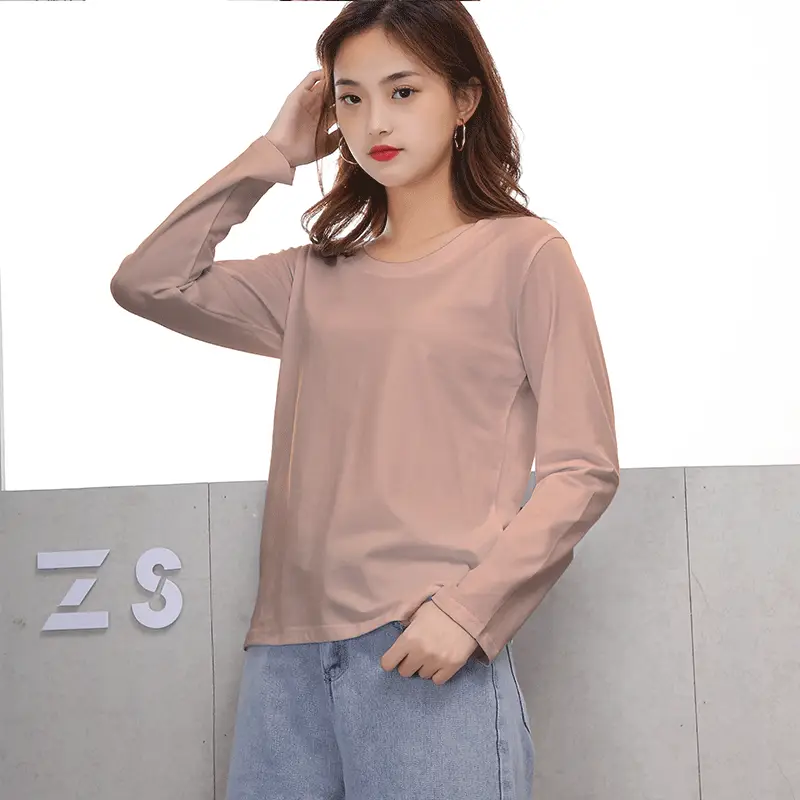 Women Cotton Long Sleeve Yellow T-Shirt 2025 - Image 7