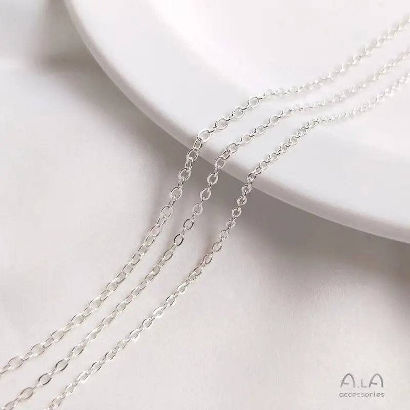 Korean Copper S925 Silver Necklace O-Chain Cross Design - Image 3