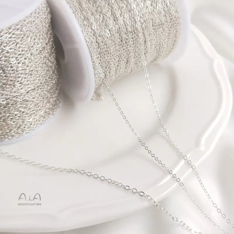 Korean Copper S925 Silver Necklace O-Chain Cross Design - Image 4