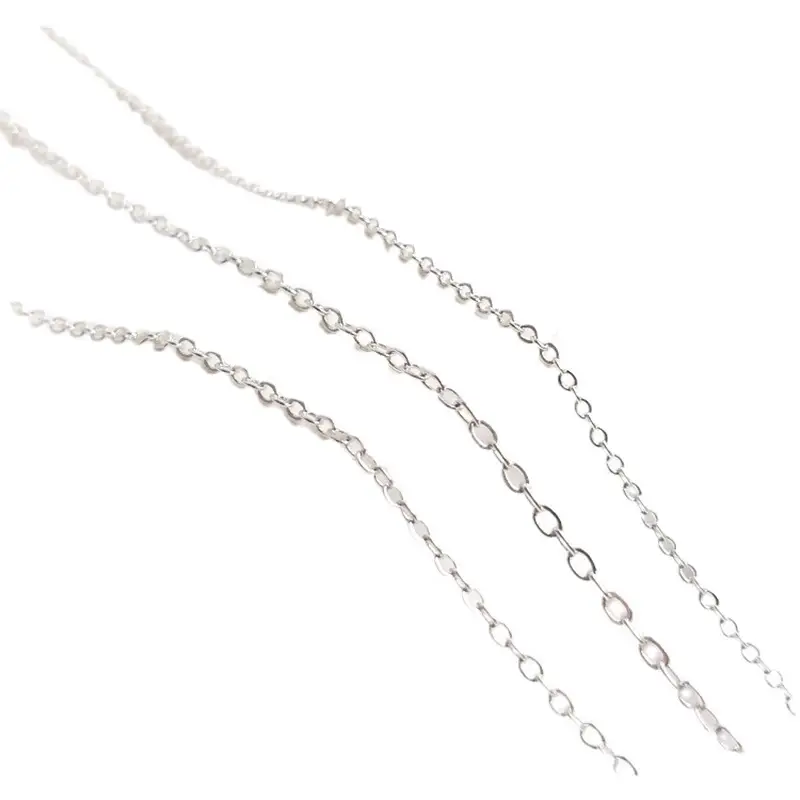 Korean Copper S925 Silver Necklace O-Chain Cross Design - Image 5