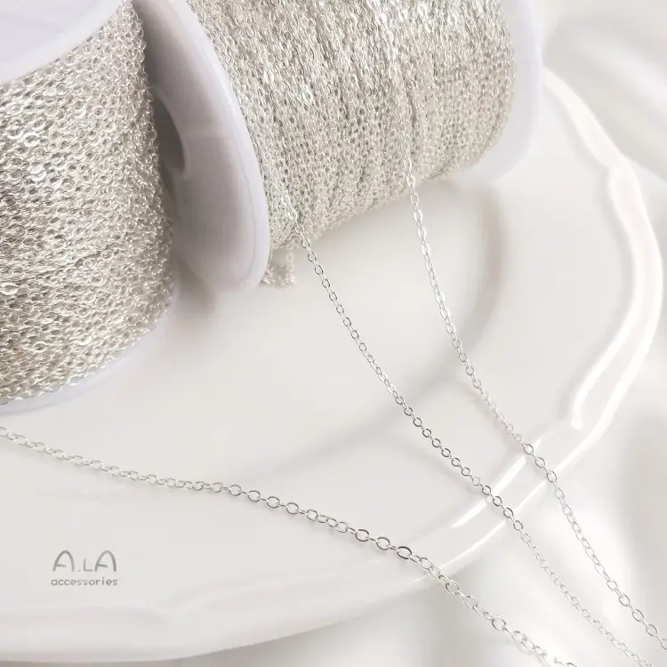 Korean Copper S925 Silver Necklace O-Chain Cross Design — feature 10