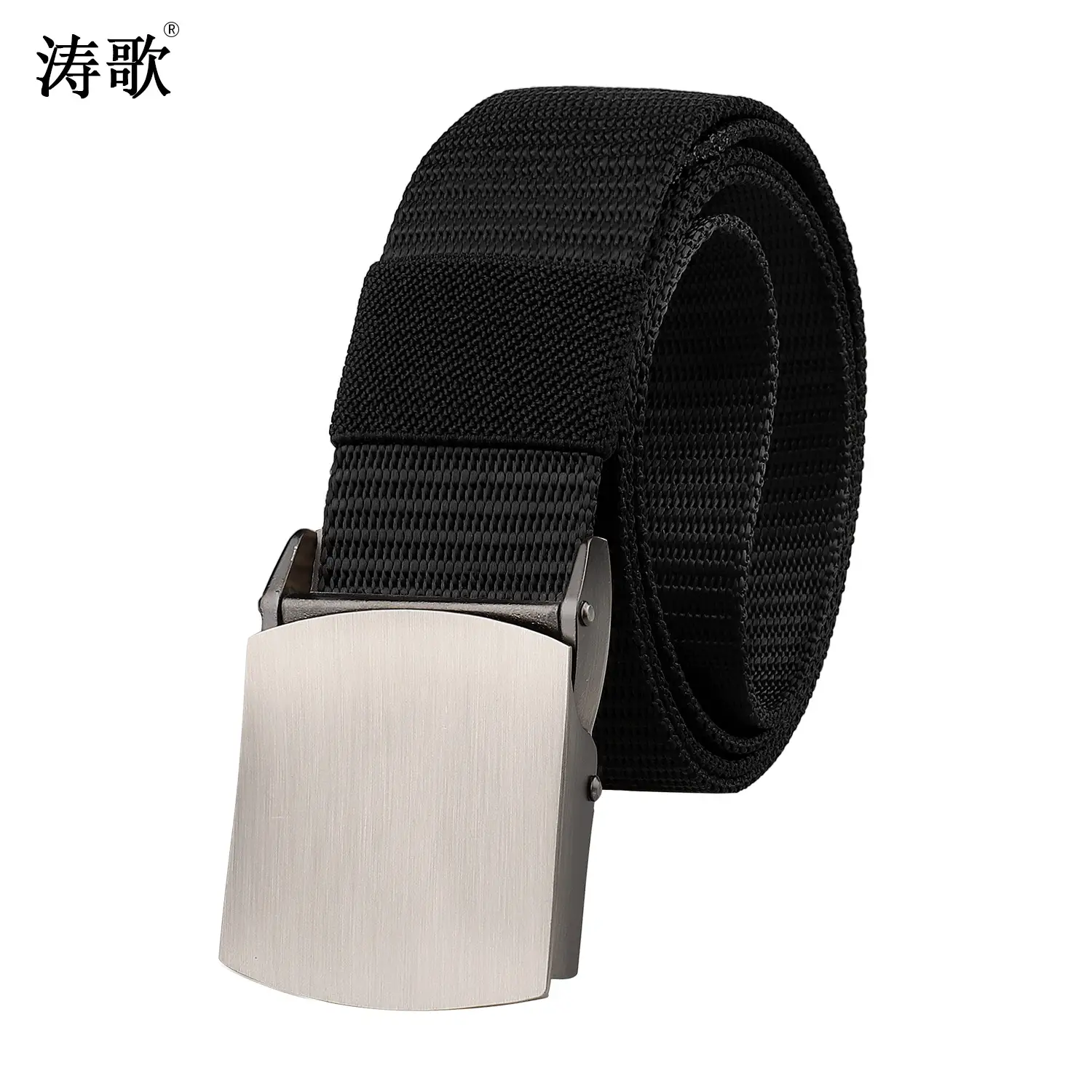 3.8cm Smooth Alloy Buckle Tactical Belt with No Hole Automatic Buckle - Image 3
