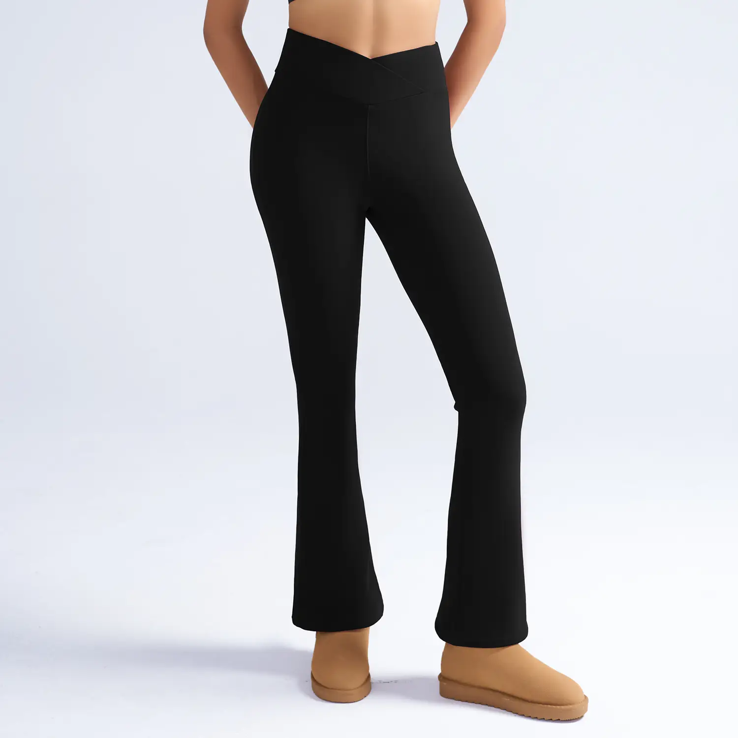 Women Maroon Thick Fleece Leggings High Waist Stretch — feature 24