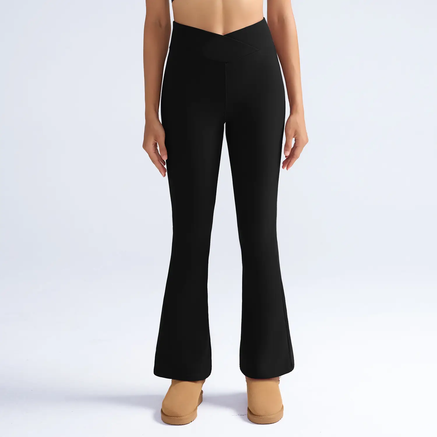 Women Maroon Thick Fleece Leggings High Waist Stretch — feature 25