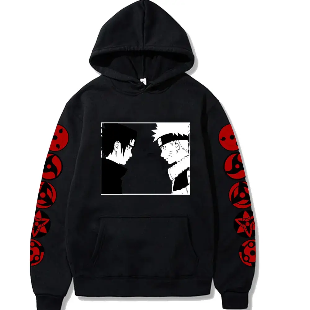 Naruto Sasuke Red Hoodie Plus Size Fleece - Image 5