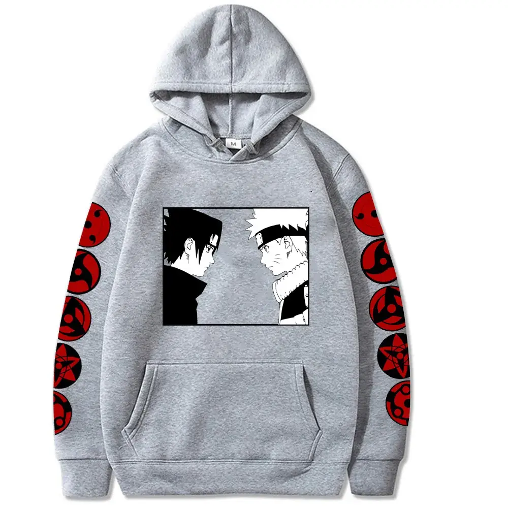 Naruto Sasuke Red Hoodie Plus Size Fleece - Image 4