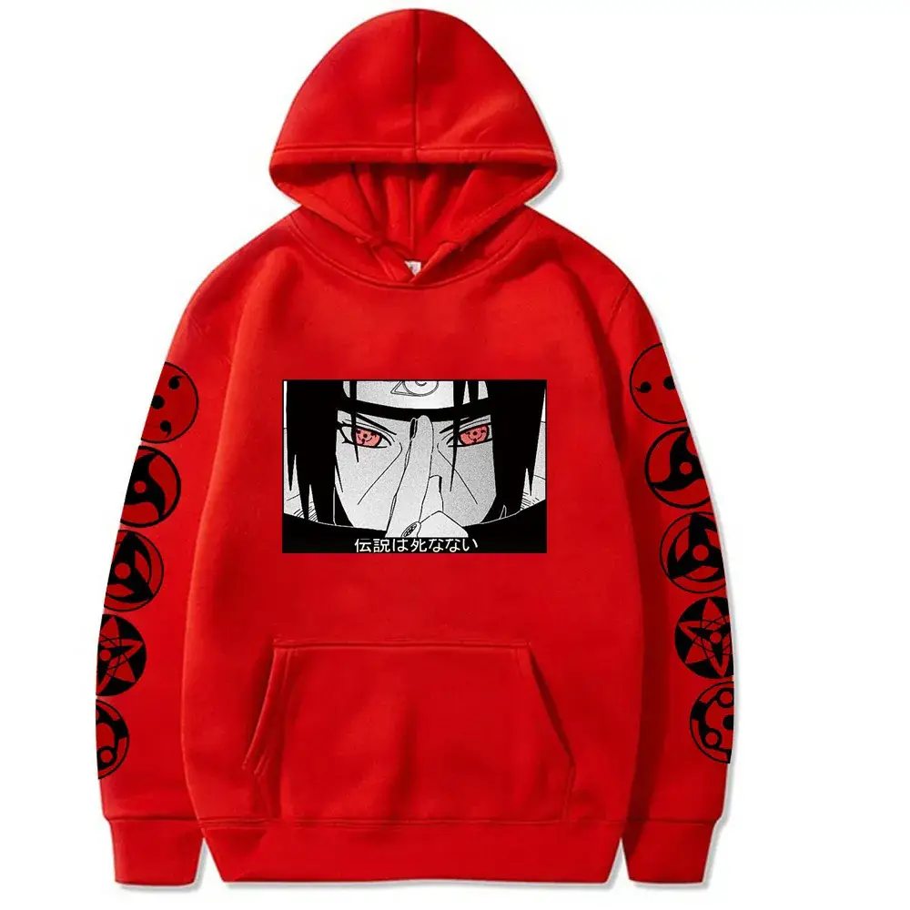 Naruto Sasuke Red Hoodie Plus Size Fleece - Image 9