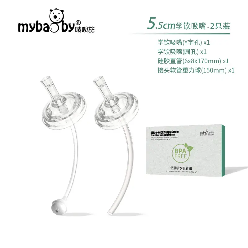 White Plastic Bottle Change Cup Straw Suction 2 Pack - Image 6