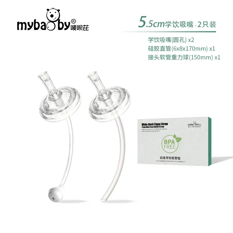 White Plastic Bottle Change Cup Straw Suction 2 Pack - Image 2