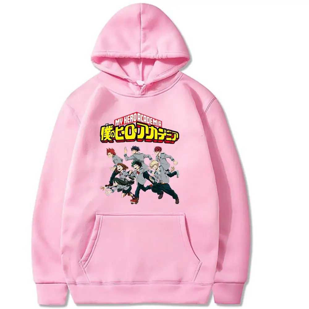 Men Women Gray My Hero Academia Hooded Sweatshirt - Image 12