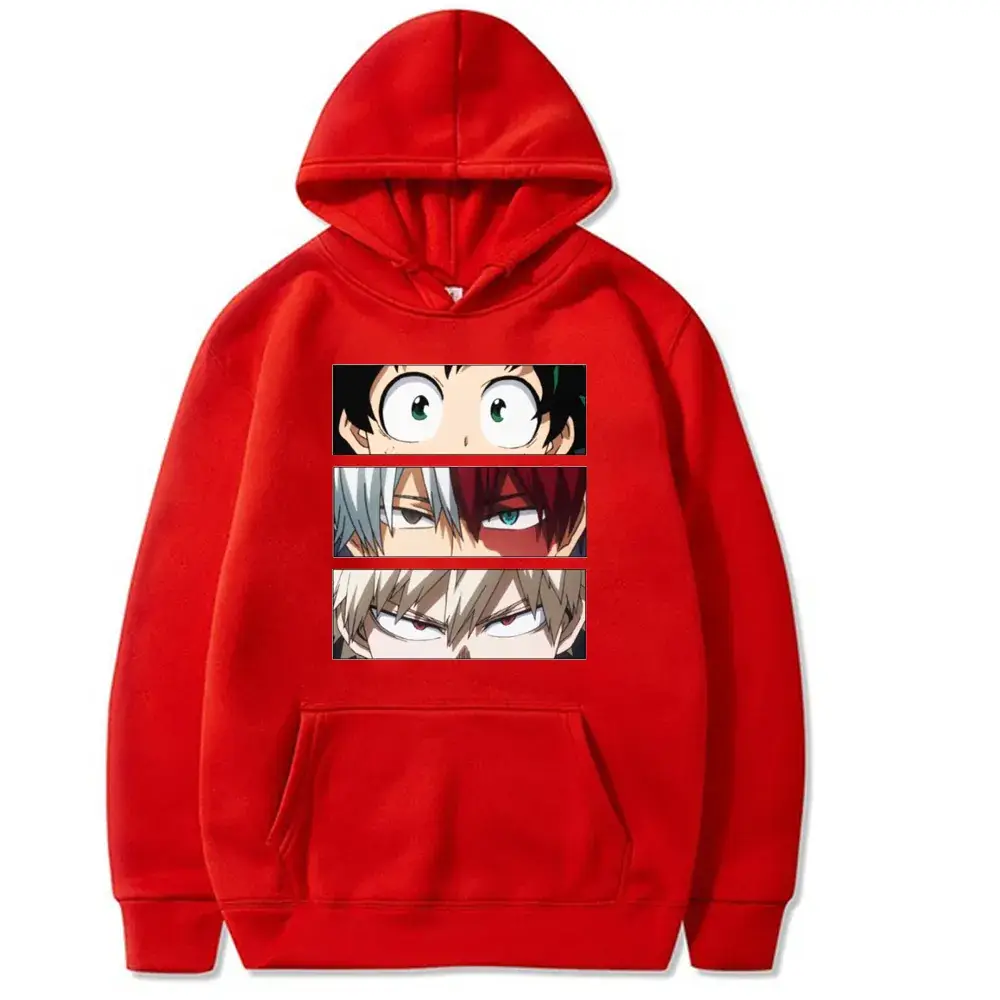 Men Women Gray My Hero Academia Hooded Sweatshirt - Image 3