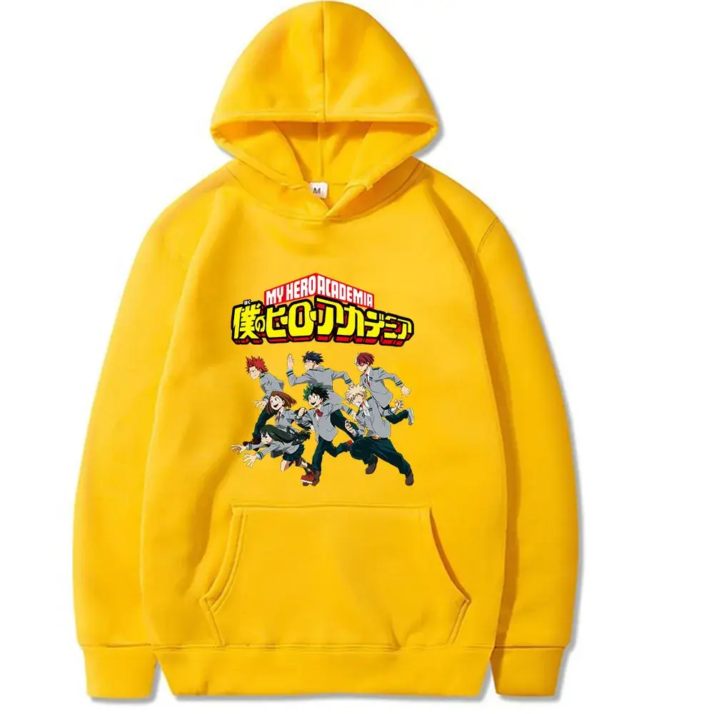 Men Women Gray My Hero Academia Hooded Sweatshirt - Image 8