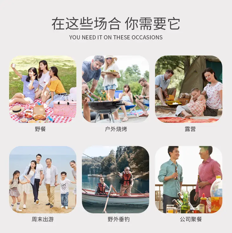Folding Picnic Basket Insulated Ice Basket Outdoor Picnic Bag