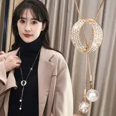 Rose Gold Double Ring Hip Hop Necklace for Women — feature 9