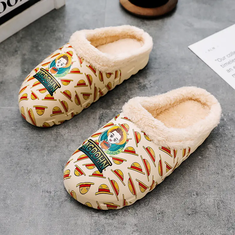 Winter Fleece Slippers Sesame Street Yellow Warm Plus Size - Image 45