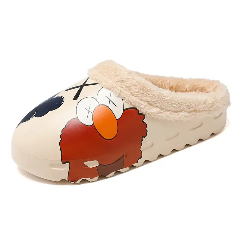 Winter Fleece Slippers Sesame Street Yellow Warm Plus Size - Image 47