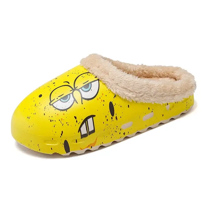 Winter Fleece Slippers Sesame Street Yellow Warm Plus Size - Image 25