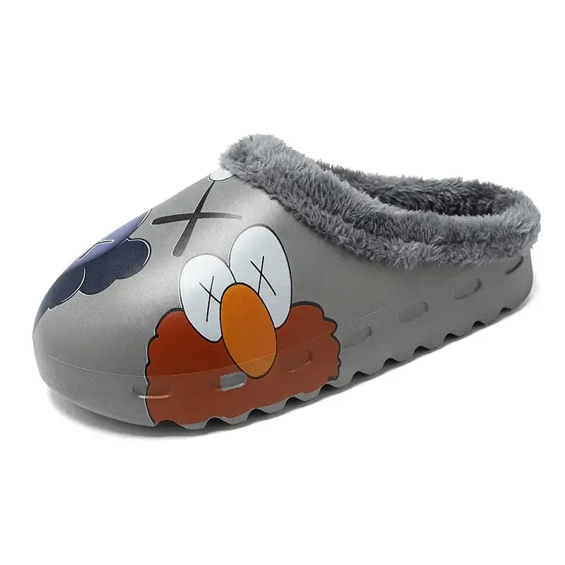 Winter Fleece Slippers Sesame Street Yellow Warm Plus Size - Image 36