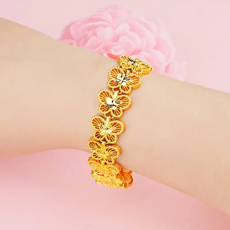 24K Gold Butterfly Bracelet for Women - Image 3