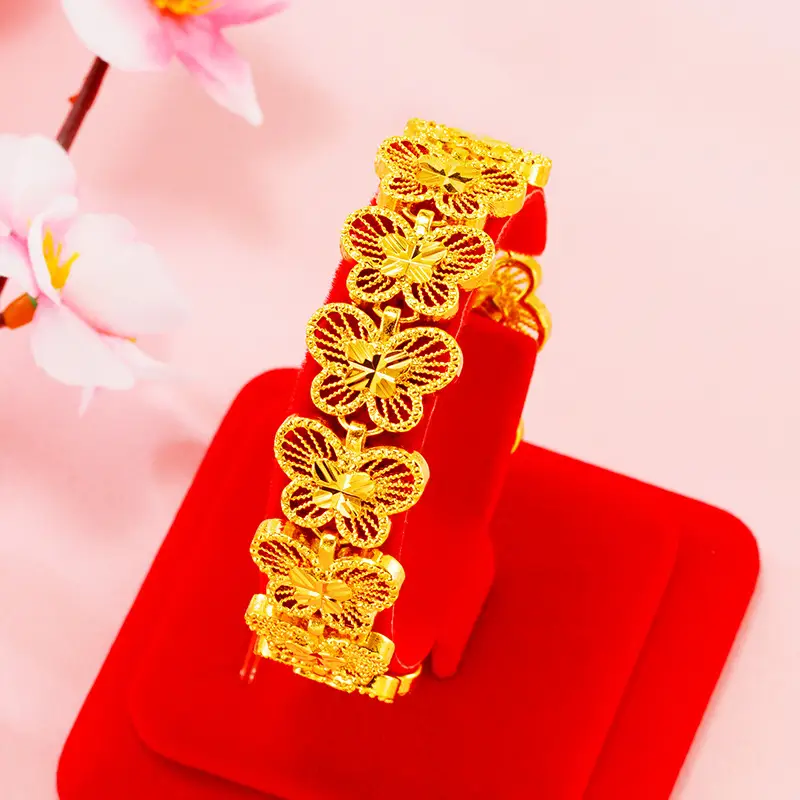 24K Gold Butterfly Bracelet for Women - Image 4