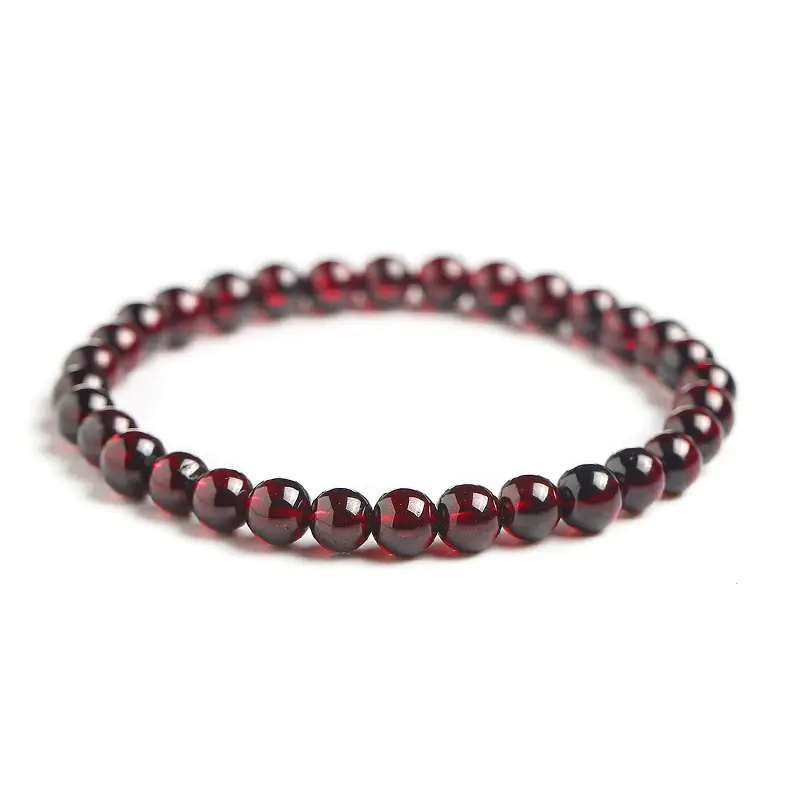 Garnet Beaded Bracelet for Men Women Single Circle - Image 14