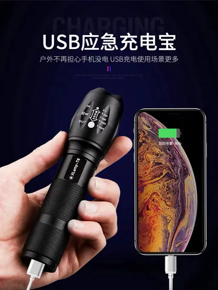 Rechargeable Zoom Flashlight for Outdoor Use — feature 10