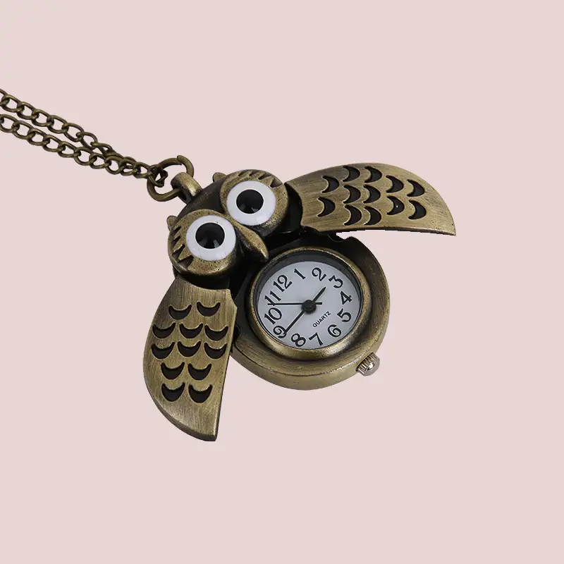 Nostalgic Bronze Owl Pocket Watch Chain - Image 3