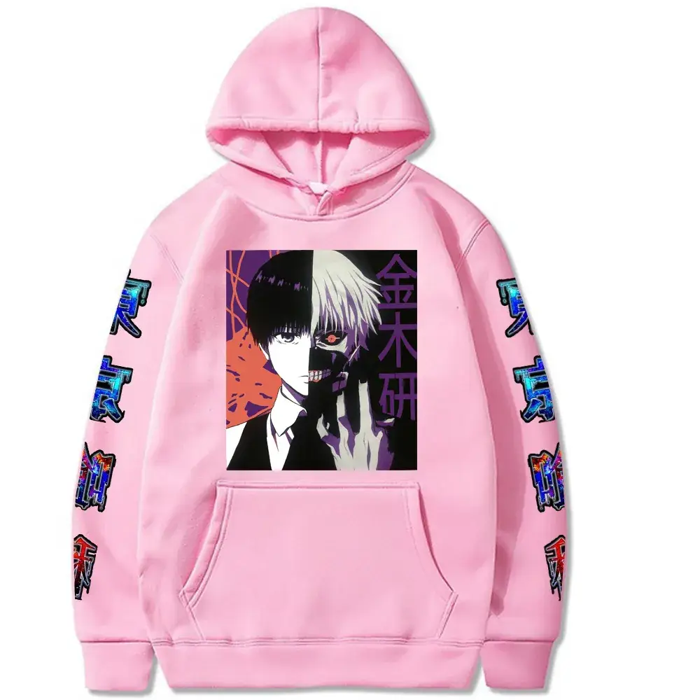 Gray Tokyo Ghoul Hooded Sweatshirt for Men Anime Design - Image 6