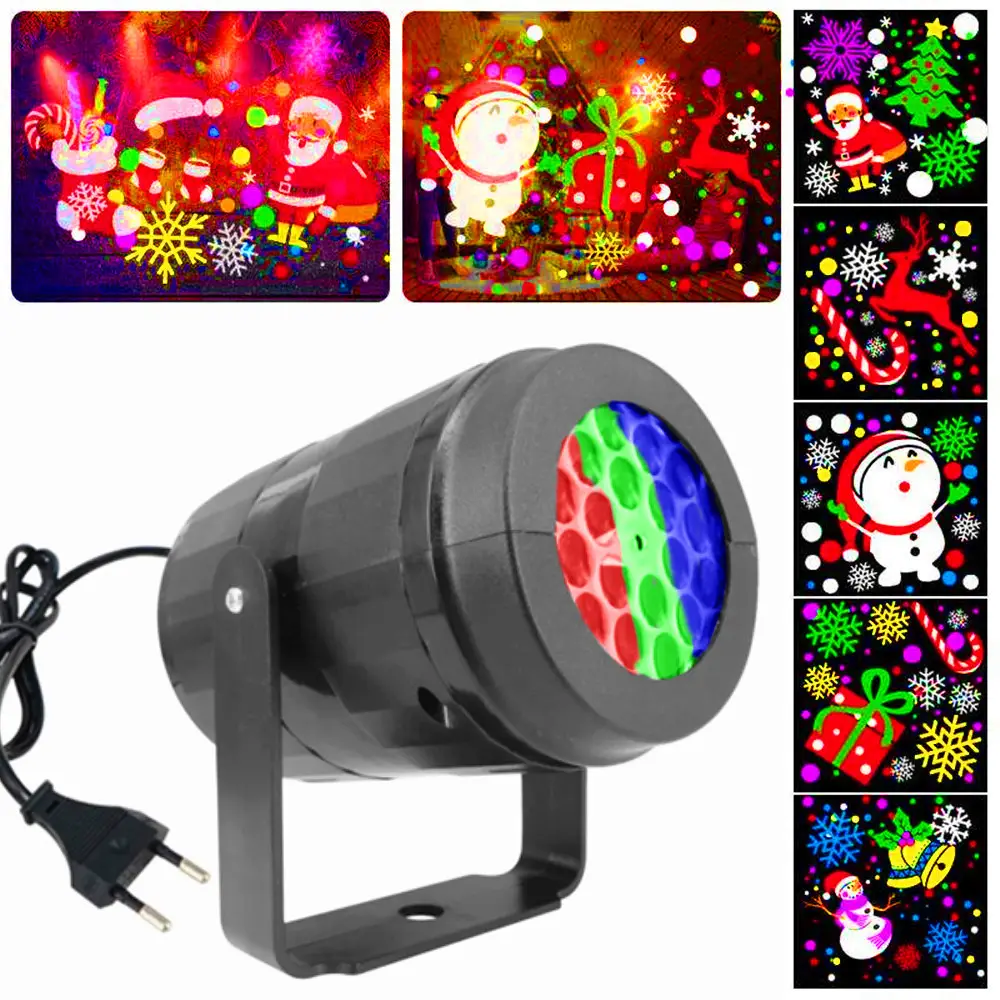 Cross-Border Christmas Projection Lamp with Colorful Rotating Patterns - Image 4