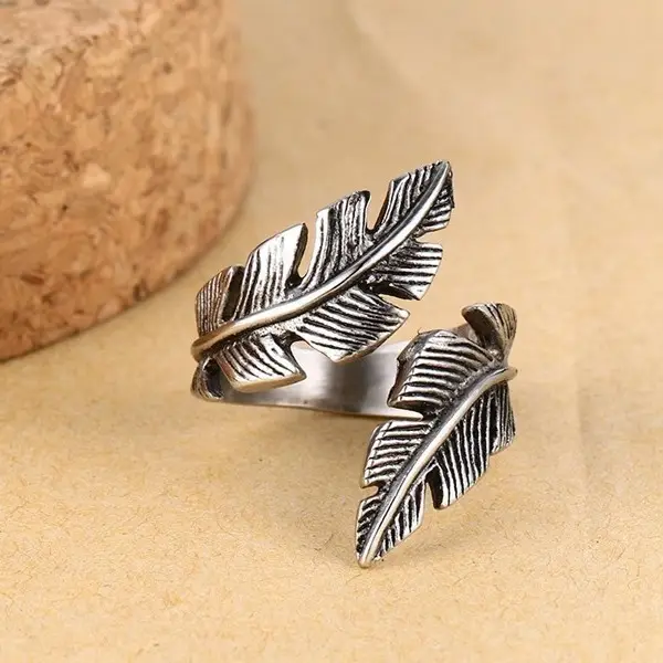 27MM Feather Casting Ring Stainless Steel European American - Image 3