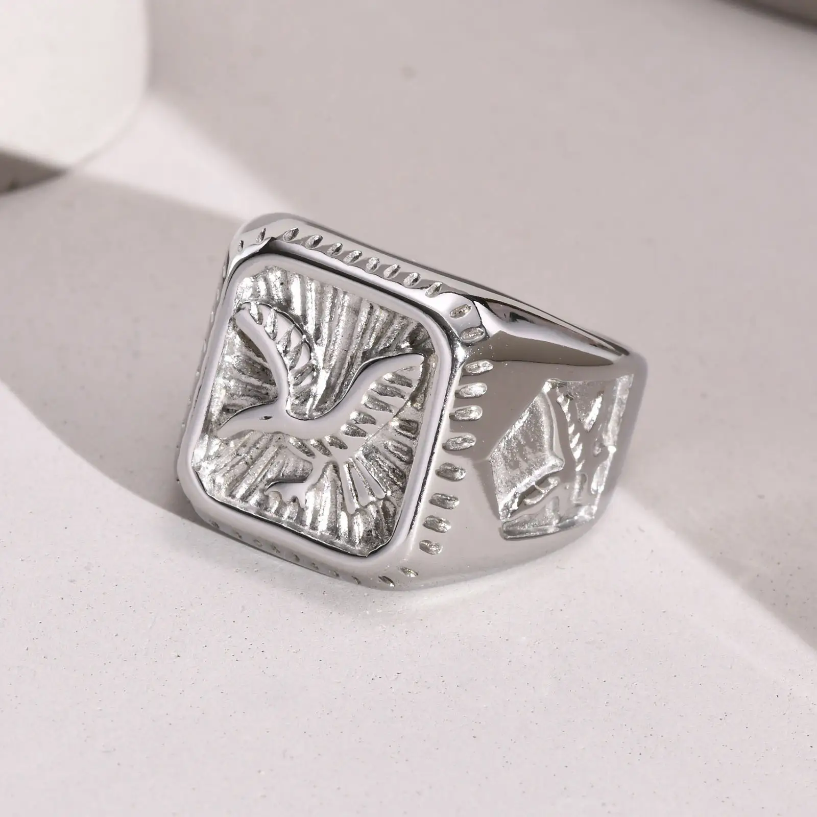 Stainless Steel Eagle Ring for Men - Image 4