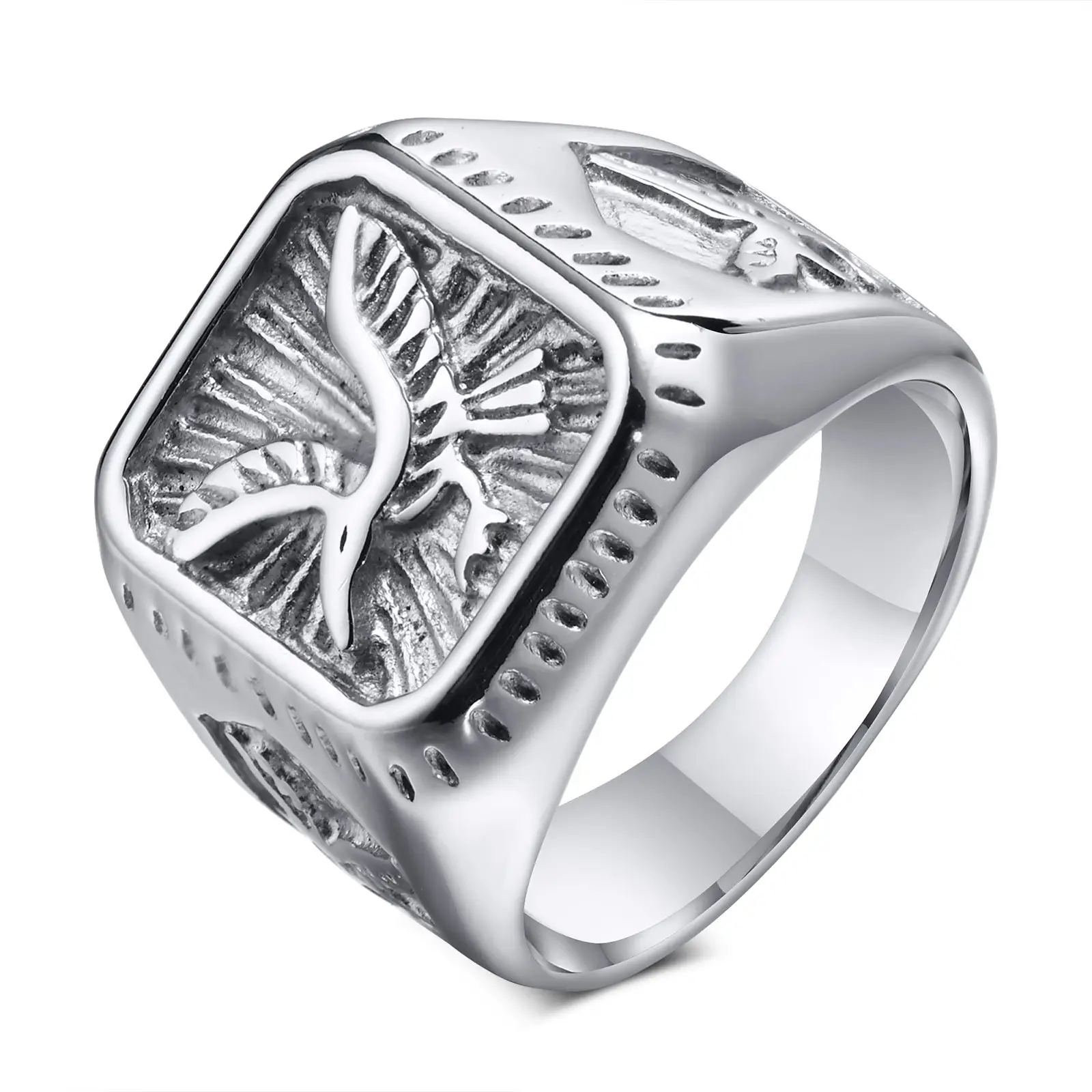 Stainless Steel Eagle Ring for Men - Image 7