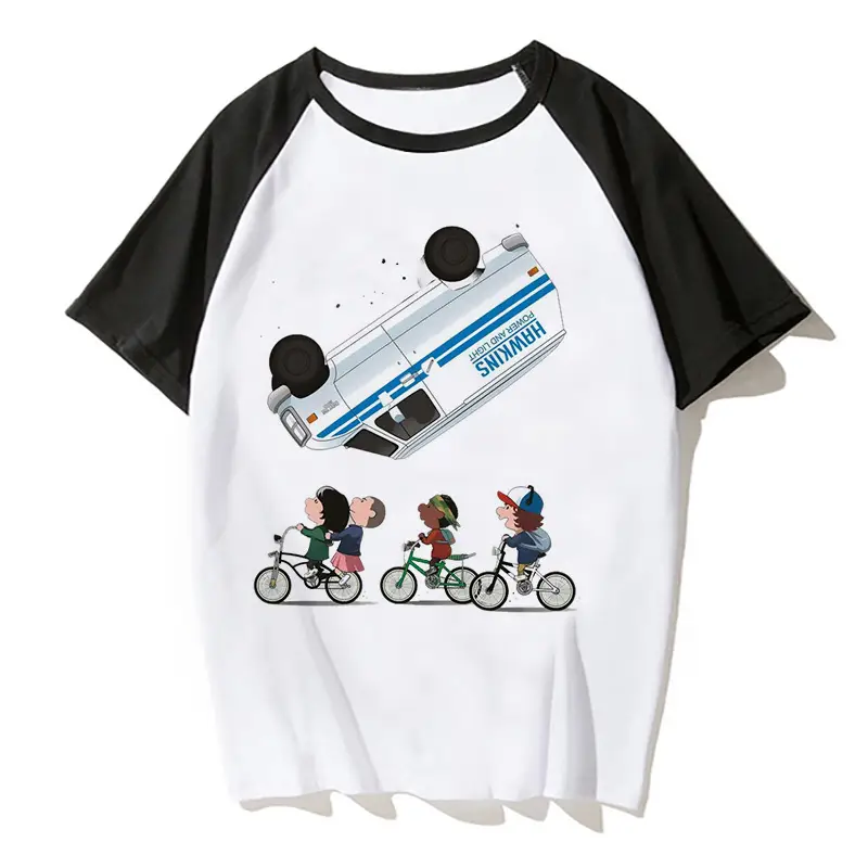 2019 THINGS Printed Raglan Sleeve T-Shirt White Black