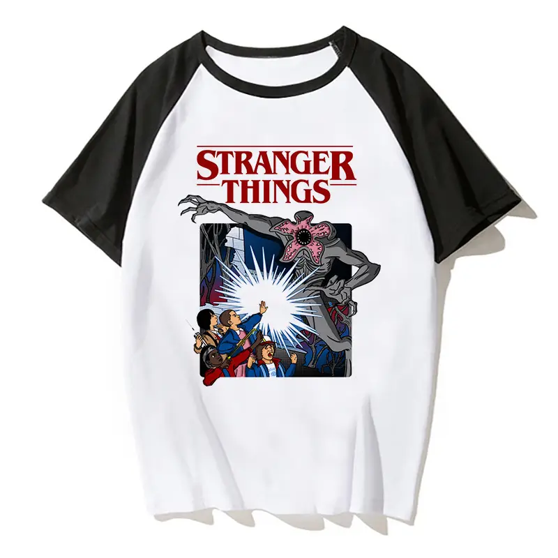 2019 THINGS Printed Raglan Sleeve T-Shirt White Black