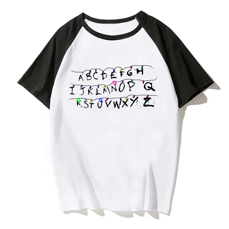 2019 THINGS Printed Raglan Sleeve T-Shirt White Black