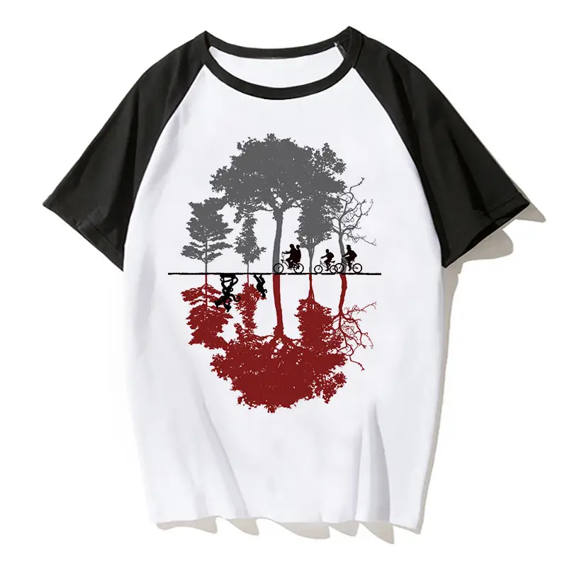 2019 THINGS Printed Raglan Sleeve T-Shirt White Black